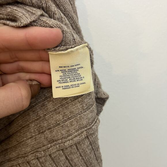 Moth By Anthropologie Cowl Neck Ribbed Sweater size XS Brown/tan - Picture 7 of 11